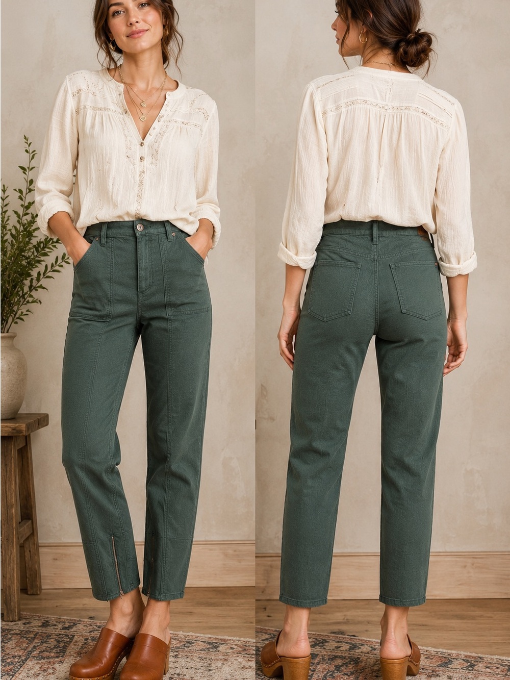 Anthropologie Pilcro And The Letterpress Green Pants Jeans Size
27